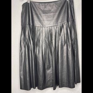 Rebecca Taylor faux-leather pleated skirt black